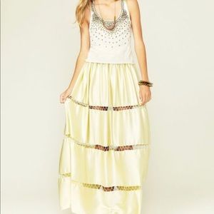 Free People Flawless Maxi Skirt Yellow $168